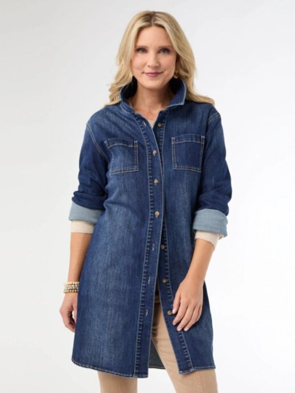 NWT Coco + Carmen Indigo Denim Button-Front Shirt Dress